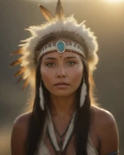 Beautiful Gorgeous Native American Woman Indigenous , AI Generated 8X10 Print