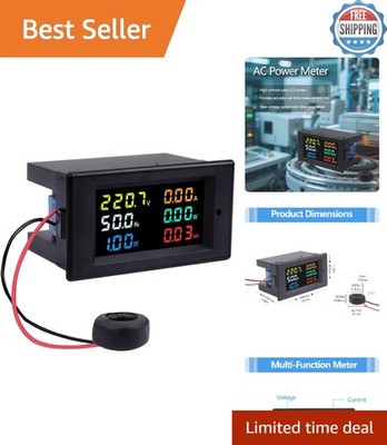 Real-Time Voltage & Current Tester, 40-300V 100A Energy Meter for Home/Industry