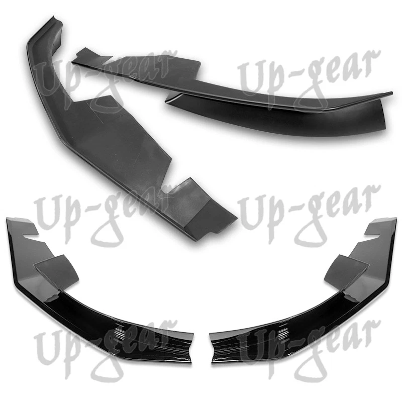 For 2004-2008 Mazda RX-8 MS-Style Painted Black Front Bumper Spoiler Lip Kit 2PC - Imagem 4 de 4