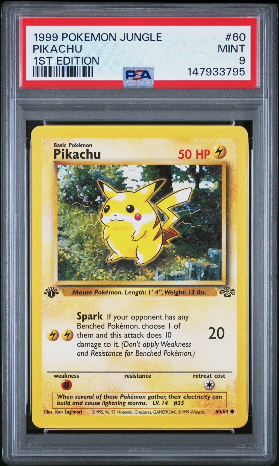 1999 POKEMON JUNGLE 1ST EDITION #60 PIKACHU PSA 9