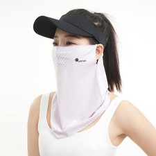 SPF 50 Sunscreen Veil Face Cover for Gardening Driving Cooling Silk Neck