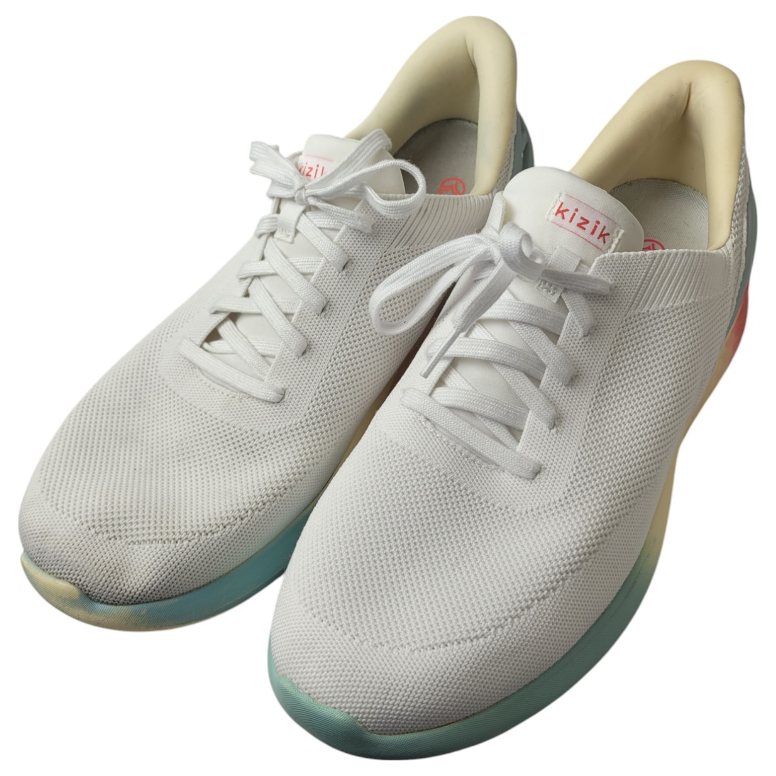 SAOLA Sneakers Kizik Athens in maglia senza mani unisex US M14 W15 5 bianche comode stringate