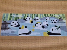 Hama Pattern Panda Hot Spring Tenugui Japanese Cotton Cloth Used