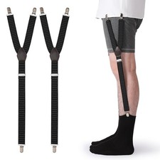 Y-Style Shirt Stays Adjustable Elastic Straps Shirt Stays with Clips