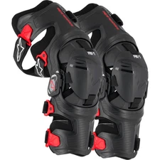 Alpinestars RK-7 Plasma Knee Braces - Black/Red, Large 6500825-13-L