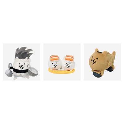 Battle Cats Plush Food Trio Ramen Sushi Taiyaki Japan Official PONOS New