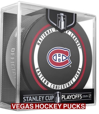 2026 MONTREAL CANADIENS NHL PLAYOFFS OFFICIAL ECF GAME PUCK NOW IN STOCK!