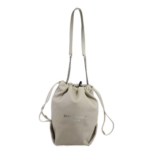 SAINT LAURENT YSL SHW Teddy Bucket Chain Shoulder Bag 538447 Lambskin White