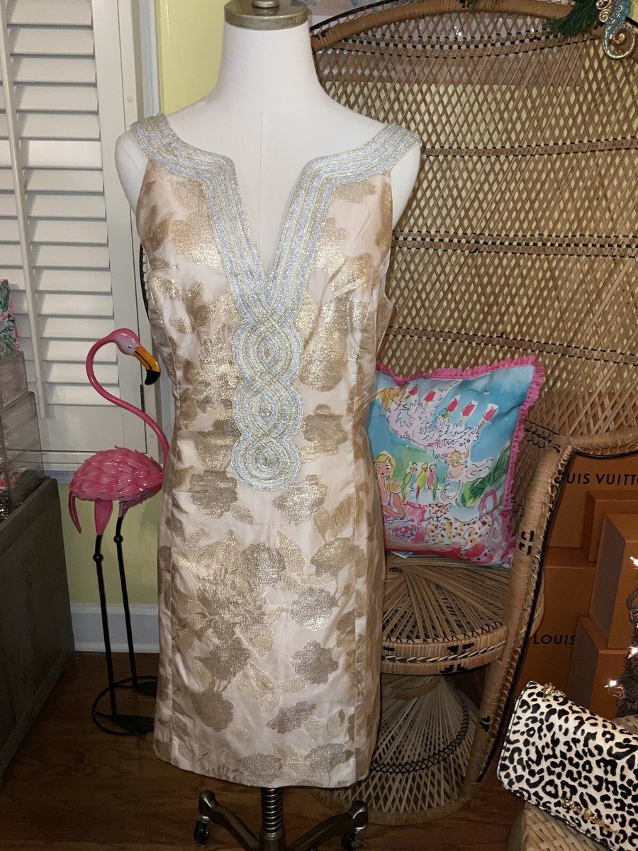 Lilly Pulitzer NWT Valli Floral Brocade Dress Gold Organza Brocade Size 8,16 | eBay Lilly Pulitzer NWT Valli Floral Brocade Dress Gold Organza Brocade Size 8,16 | eBay