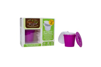 EZ Cup 2.0 Reusable K Cup Pod Starter Set Pack Coffee Paper Filters for Keurig