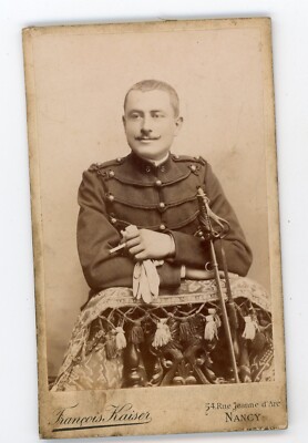 CDV FOTO 1900, ein Soldat von Kaiser Nancy 6 auf Brandenburgischen Kragenbeinen