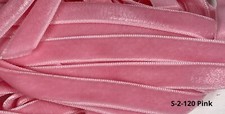 Vintage 3/8 Inch Pink VELVET Ribbon 10 yards SWISS Made" S-2-120
