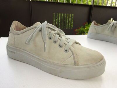 BLACKSTONE NL-33 LIMESTONE Damen Schuhe Sneaker Leder Nubuk Hellgrau Gr.37 TOP