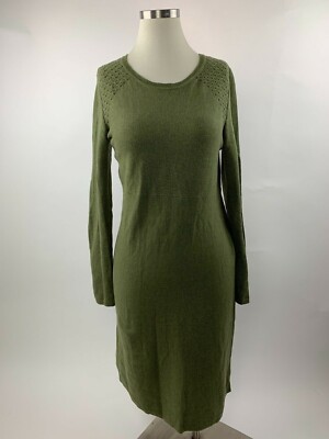 J. Jill Olive Green Smocked Shoulder Shift Sweater Dress Small Petite  Lovely | eBay