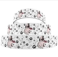 1 inch 1 yard Pug Pet Puppy dog adoption fur baby Grosgrain Ribbon 1238603