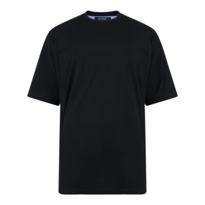 KAM Mens Big Size Pure Cotton Plain Tee Shirt size 2XL-12XL, 10 Colours