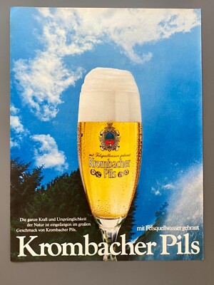 Krombacher Pils mit Felsquellwasser gebraucht 1983 Vintage Ad Werbung Reklame