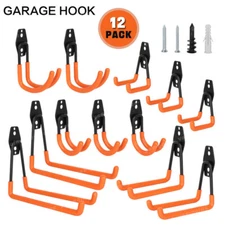 12x HOOK-Steel Garage Storage Utility Hook Wall Organizer Tool Ladder Hanger US