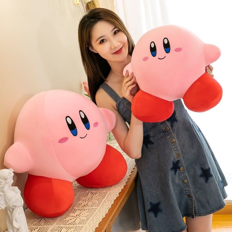 JUMBO Kirby Adventure Run Kirby Plush Toy Super Soft Cushion Pillow RARE  Doll