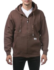 NWT Pro Club Heavyweight Zip Up Hoodie Brown