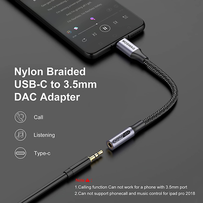 Baseus L41 USB c A 3,5 Mm Aux Jack Adaptador De Audio Divisor Tipo Carga Para Cualquier Teléfono