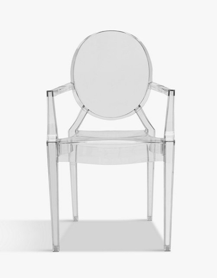Kartell, Louis Ghost Chair, Crystal, 925mm x 540mm x 570mm eBay