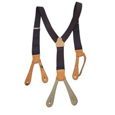 Vintage 90s Polo Ralph Lauren Suspenders Navy Dot Classic Career Preppy