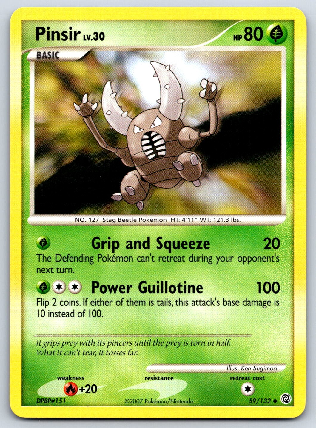 Pinsir - DP Secret Wonders 59/132 Pokemon 151 Card LP