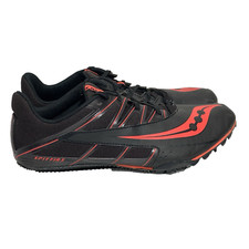 Saucony Spitfire Men Sz 12 Track Shoes Metal Cleats Black Red Run Race Track