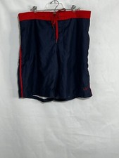 OP swim trunks men Large mesh lining pockets navy blue red