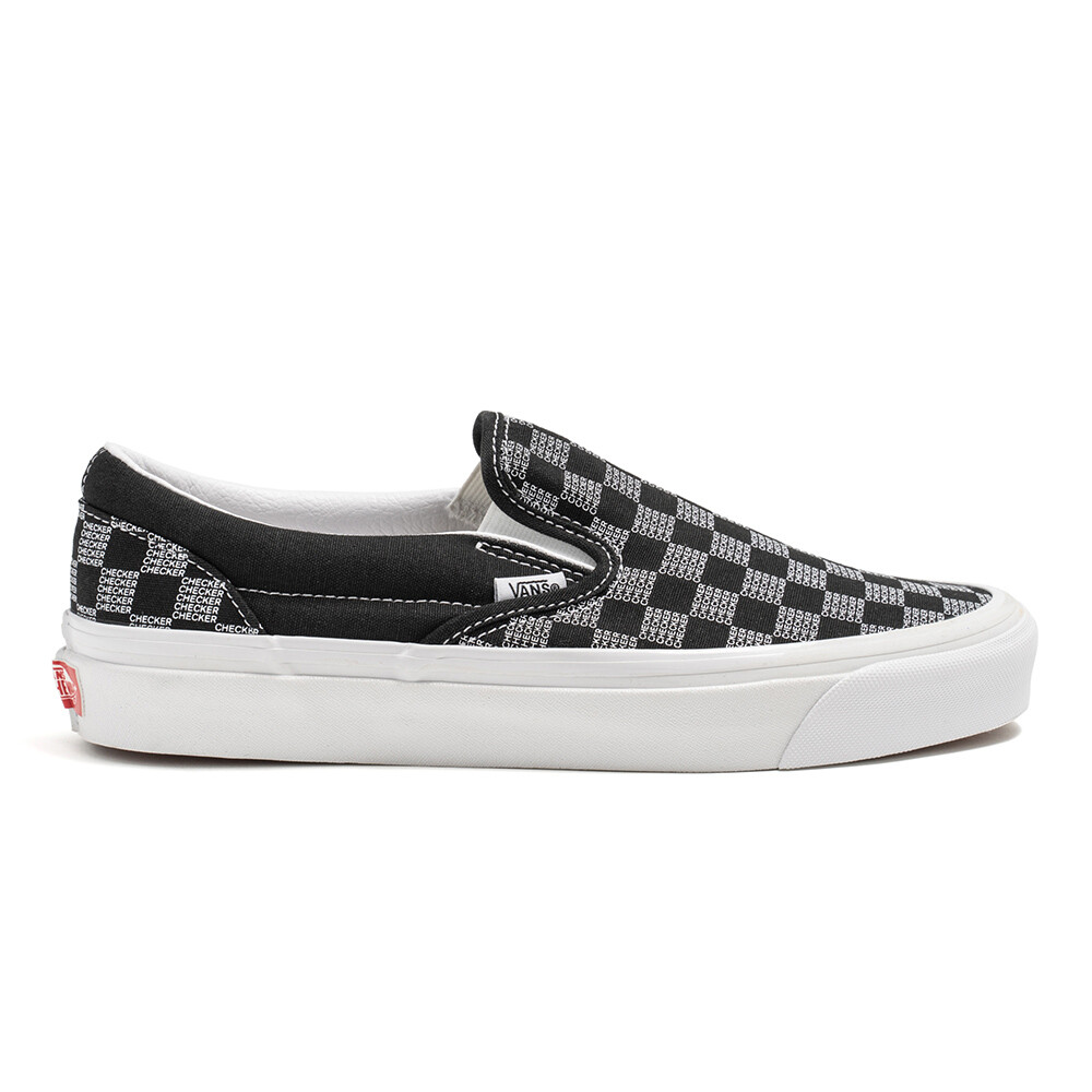 grey check slip on vans