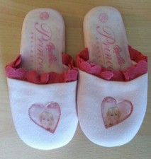 Barbie Princess Girls Slippers Size 28 Princess White  Pink