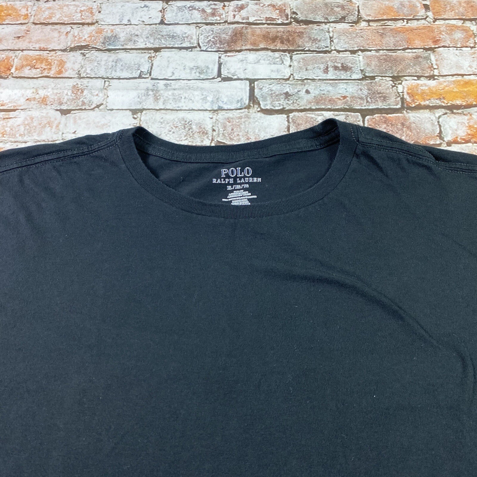 Polo Ralph Lauren Camicia Adulto Extra Large Nera Pony Logo Preppy Casual Tee Uomo