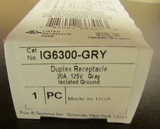 PASS SEYMOUR LEGRAND IG6300 GRY 20A 125V Gray Receptacle *Price Per Receptacle*