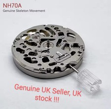 24-Jewel Skeleton Face Automatic Mechanical Watch Movement For Seiko NH70/NH70A