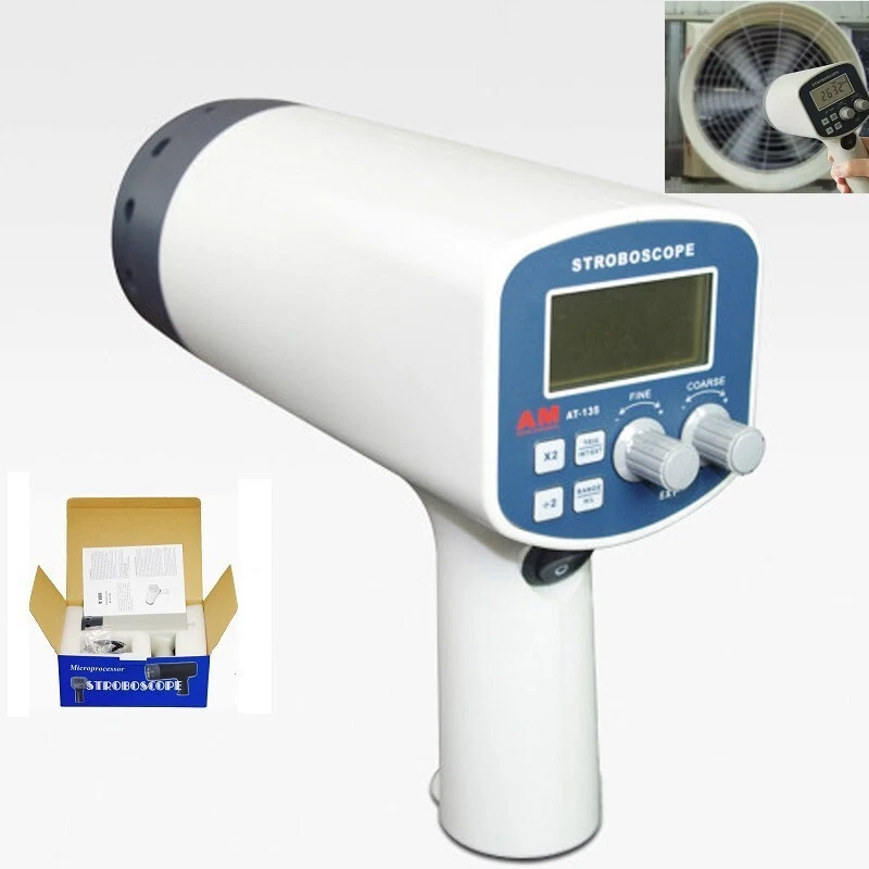 Estroboscopio digital AT-135A frecuencia tacómetro rotación velocidad inspección prueba