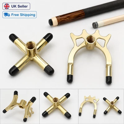Pool & Snooker Cue Cross & Spider Rest Set Bundle Brass Head for Stick Bridge UK - Image 1 of 4