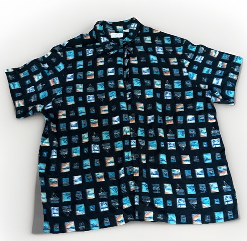Elisabeth By Liz Claiborne Men’s Postage Stamps Button Down Shirt