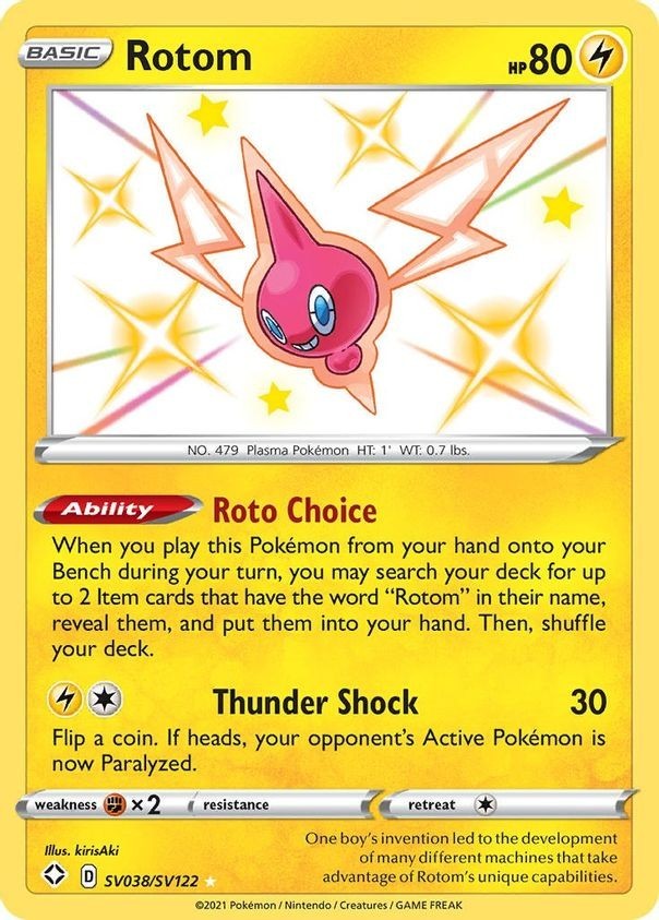 Rotom - SV038/SV122 - Pokemon Shining Fates Sword Shield Shiny Rare Card NM