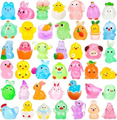 56 Glow-in-the-Dark Easter Resin Figurines - Perfect for Party Favors & Decor