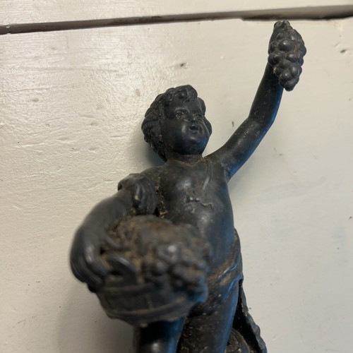 Vintage Bronze/Brass/Cast Metal Angel Cherub Statue Figure 6.5" - Picture 4 of 11