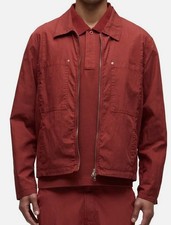 Hudson Jeans Mens Red Spread Collar Cotton-Bl...
