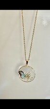 butterfly and flower necklace, birthday gift