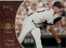 Select 1996 Select Stars Jimmy Haynes #165 Orioles Rookie Baseball Card. rookie card picture