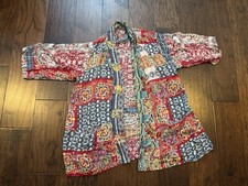 Johnny Was Open Front Patchwork Print Kimono Jacket - XL
