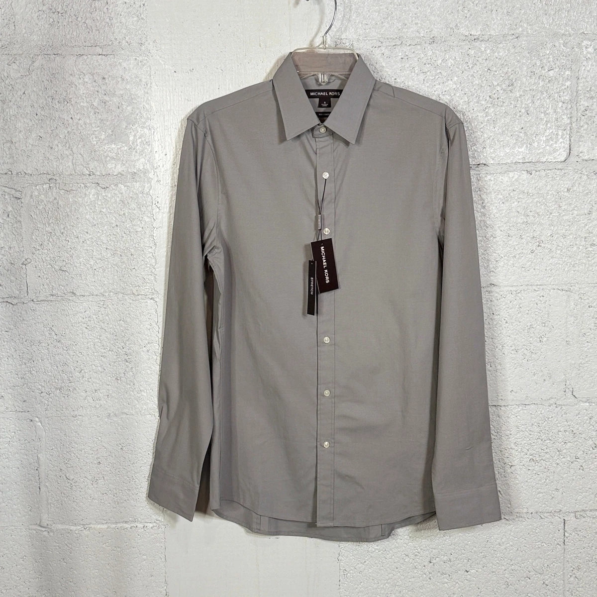 slim fit dress slacks Michael Kors | Michael Kors Delft Performance Dobby Stretch Slim Fit Shirt - MENSWEARR main image 0