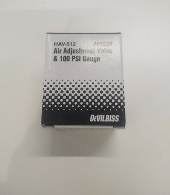 DeVilbiss HAV-512 803236 Air Adjustment Valve w/ 100 PSI Gauge for Paint Gun