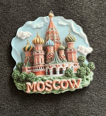Souvenir Kühlschrank Magnet Moscow Fridge Magnet Russland NEU, 8x8 cm groß