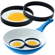 NEU Metall Eierform 2er Set Antihaft Rund Spiegelei Pfannkuchenformen Omelett