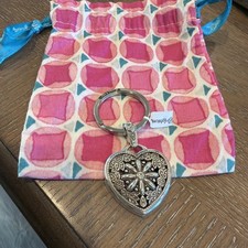 Brighton NWT Floral Heart Key Fob W/Pouch Retails 48